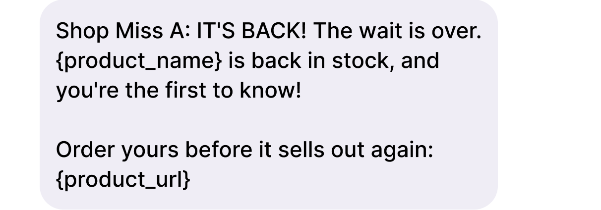 Shop Miss A text